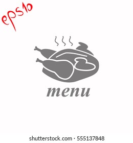 Chicken grey icon.