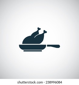 chicken grill icon on white background 