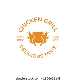 Chicken Grill logo design for company, restaurant, poultry and website. Vector EPS 10