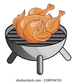 Chicken grilled and fried chicken logo vector illustration