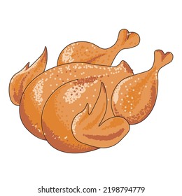 Chicken grilled and fried chicken logo vector illustration