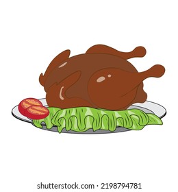 Chicken grilled and fried chicken logo vector illustration
