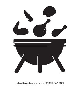 Chicken grilled and fried chicken logo vector illustration
