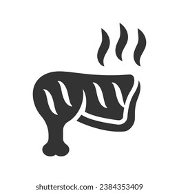 Chicken grilled leg Icon, Vector Graphics