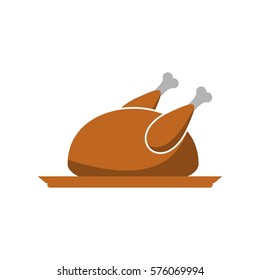 Chicken grilled vector icon