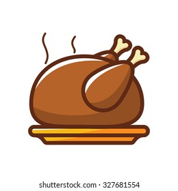 Chicken Grilled Vector Illustration