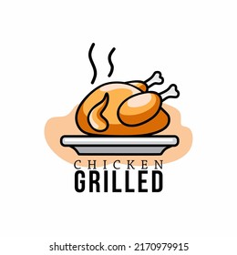 CHICKEN GRILLED vector logo design, suitable use for symbol, icon or element design
