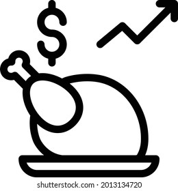 chicken growth vector thin line icon