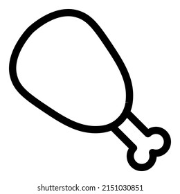 Icono Plano De Jamón De Pollo Aislado En Fondo Blanco