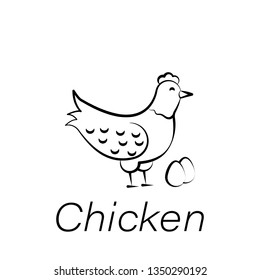 chicken hand draw icon. Element of farming illustration icons. Signs and symbols can be used for web, logo, mobile app, UI, UX