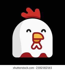 Chicken happy for Illustration or Logo brand food and beverage