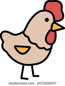 A chicken with a hat on its head