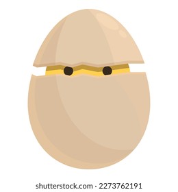 Chicken hatching cracked icon cartoon vector. Baby egg. Spring animal