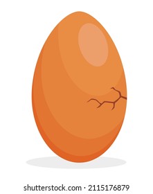 Chicken hatching from the egg. Cartoon baby chick born process. Small baby bird emergence from egg, cracked shell. Funny domestic animal. Funny and educational illustration for kids