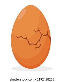 Chicken hatching from the egg. Cartoon baby chick born process. Small baby bird emergence from egg, cracked shell. Funny domestic animal. Funny and educational illustration for kids