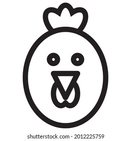 Chicken Head Animal Icon Outline White Background Vector Illustration