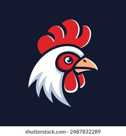 Chicken head cartoon logo, animal cartoon logo