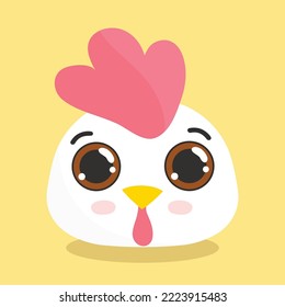 chicken head cartoon - mascot cute chick face clipart vector