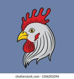Chicken head cartoon mascot drawing