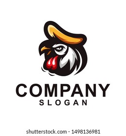 chicken head color logo design