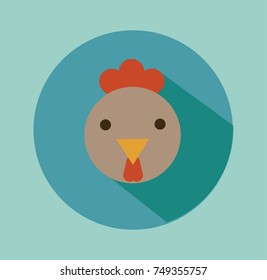 chicken head in flat style vector illustration