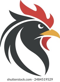 Chicken head icon, featuring a modern stylish shape with an underline