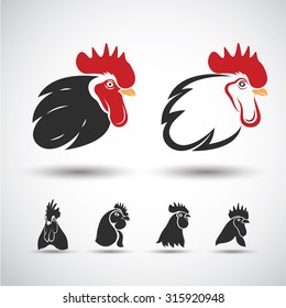 Chicken Head Icon Isolated On White Background. Vector Illustration