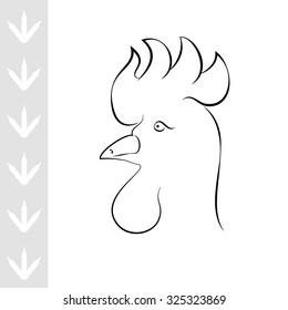 Chicken head icon isolated on white background. Vector illustration.