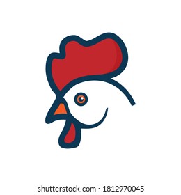 Chicken head icon vector illustration. Farm sign isolated on white background