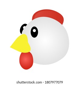 Chicken head icon vector isolated on white background. Chicken emoji