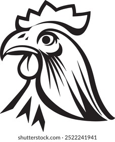 Chicken head icon vector shilouetee