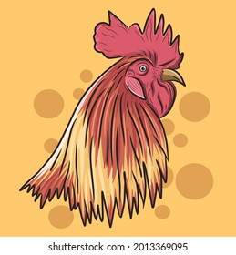 chicken head illustration for t-shirt