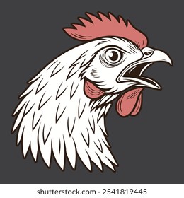 chicken head illustration vector art