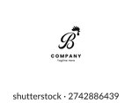 Chicken head and letter B logo – Minimalist design with white background