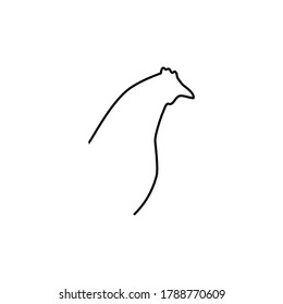 Chicken head line icon. Farm animal continuous line drawn vector illustration. Chicken head symbol.