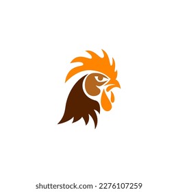 chicken head logo with a chicken logo color motif