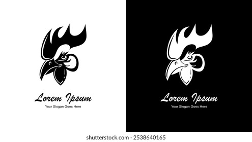 Chicken head logo design with simple shape