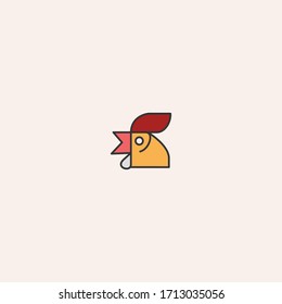 Chicken Head logo design template, vector illustration 