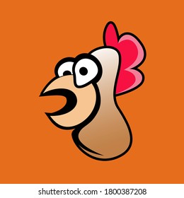 chicken head logo with flat shape suitable for your business / company logo