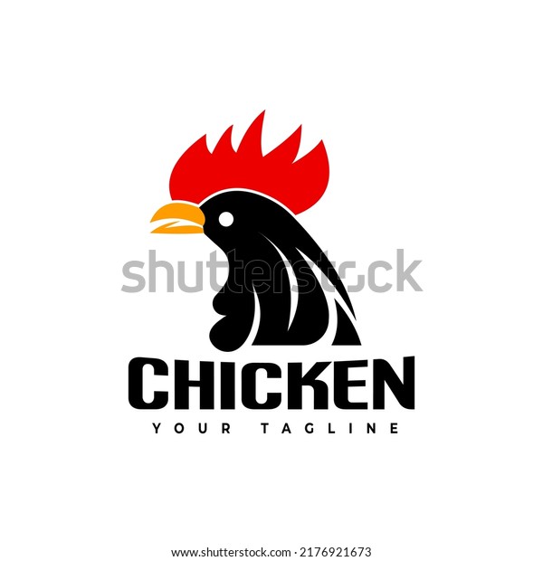 Chicken Head Logo Illustration Fast Food Stock Vector (Royalty Free ...