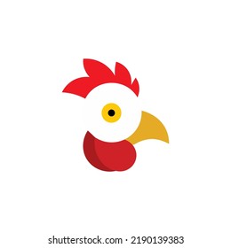 chicken head logo isolated on a white background