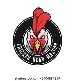 chicken head logo mascot design