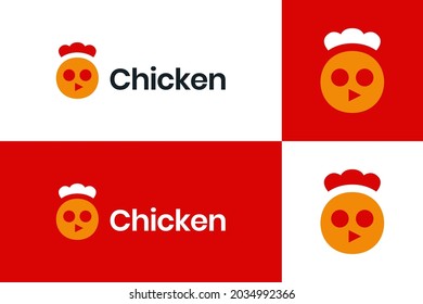 Chicken Head Mark, Icon Food Logo, Simple For Company Business. Modern Logo Design