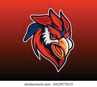 Diseño del logo de la mascota de la cabeza de pollo