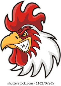 chicken head mascot, vector illustration