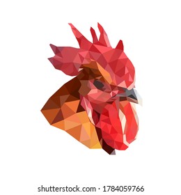 píxeles de cabeza de pollo bloques de diseño fuerte moderno naranja y rojo simple y elegante