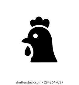Chicken Head Side Profile Solid Icon
