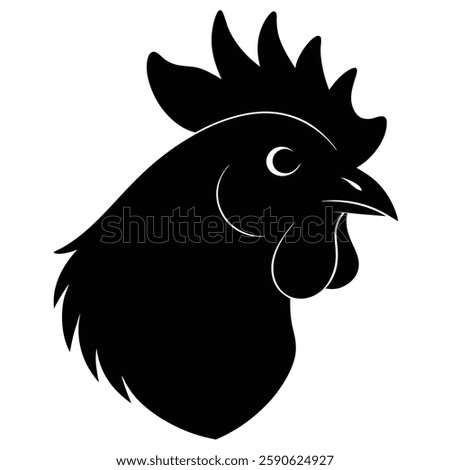 Chicken Head Silhouette Vector Art and Black Chicken Head Design