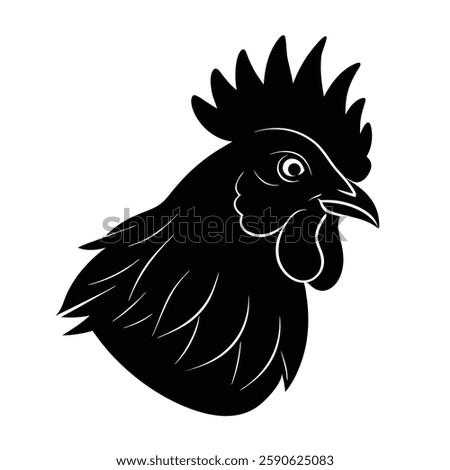Chicken Head Silhouette Vector Art and Black Chicken Head Design