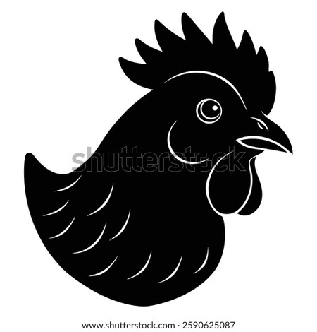 Chicken Head Silhouette Vector Art and Black Chicken Head Design